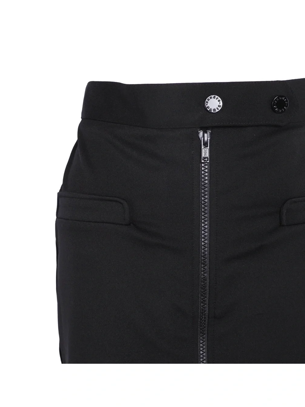 Sandro Black Front-Zip High-Waist Midi Skirt / size 38/M/L